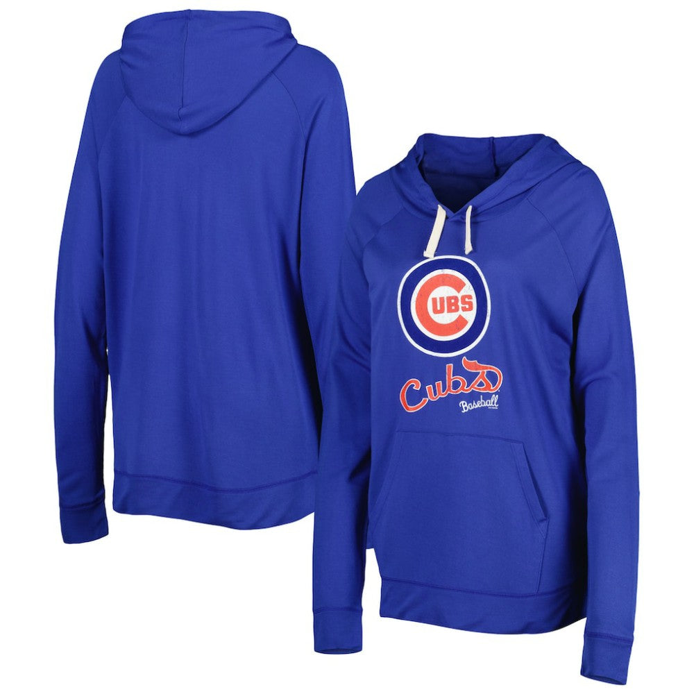 Royal Chicago Cubs Touch Women's Pre-Game Raglan Pullover Hoodie
