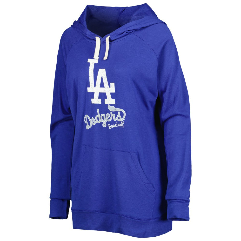 Royal Los Angeles Dodgers Touch Women's Pre-Game Raglan Pullover Hoodie