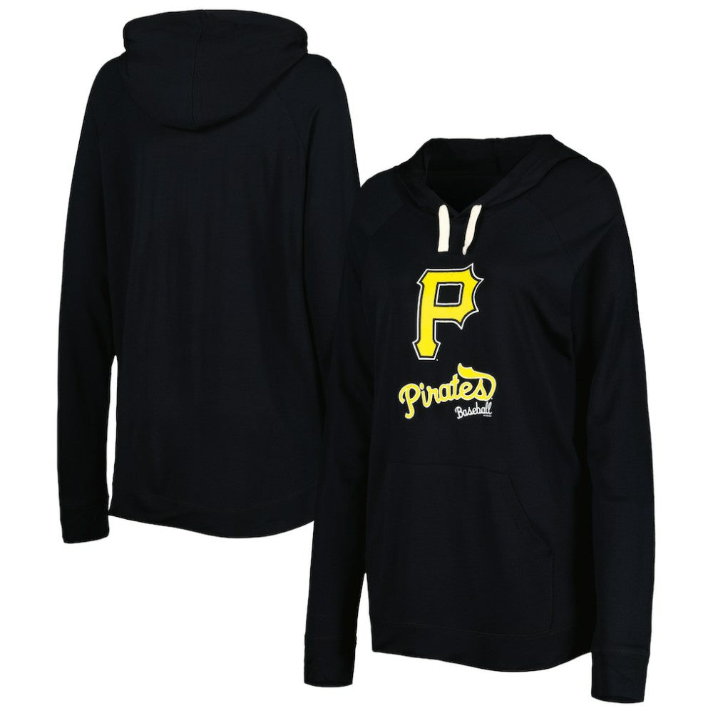 Black Pittsburgh Pirates Touch Women's Pre-Game Raglan Pullover Hoodie
