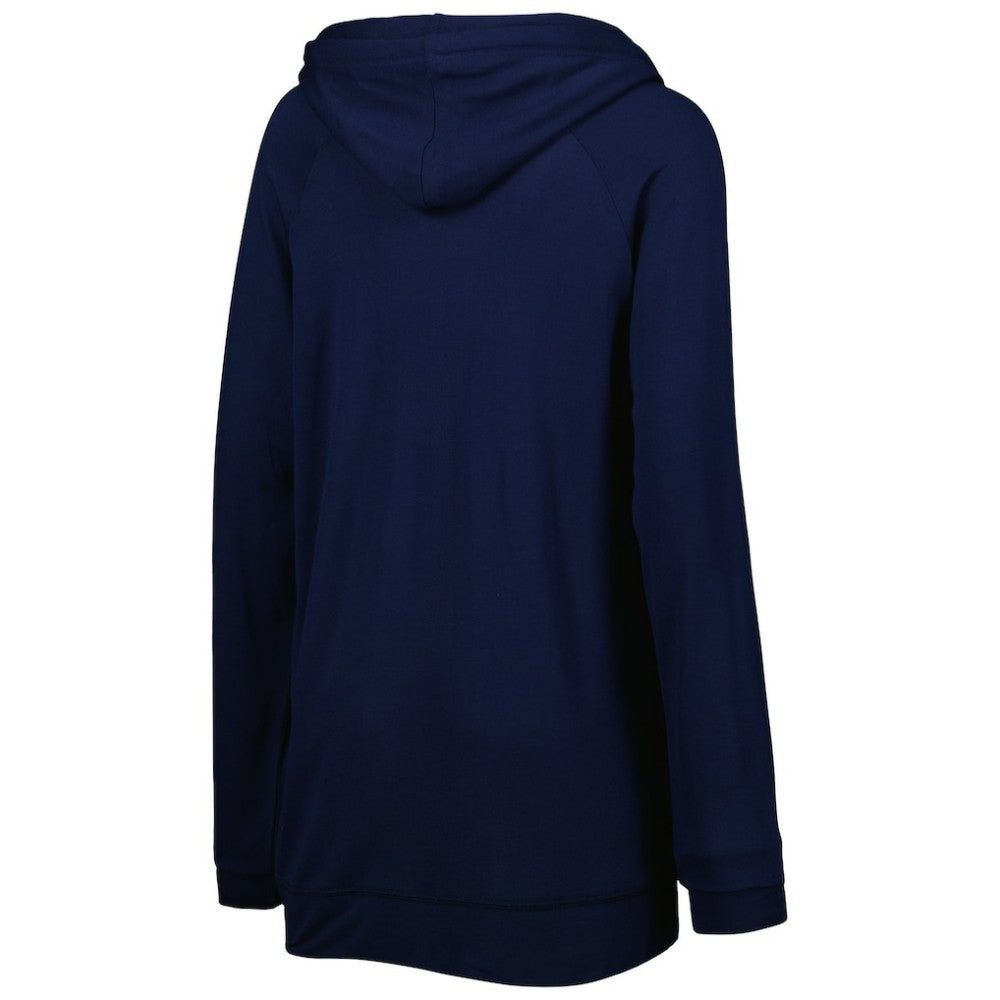 Navy Atlanta Braves Touch Women's Pre-Game Raglan Pullover Hoodie