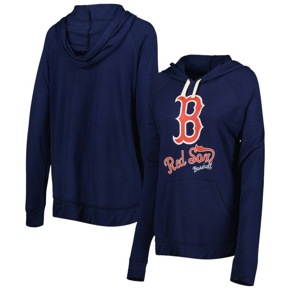 Navy Boston Red Sox Touch Women's Pre-Game Raglan Pullover Hoodie
