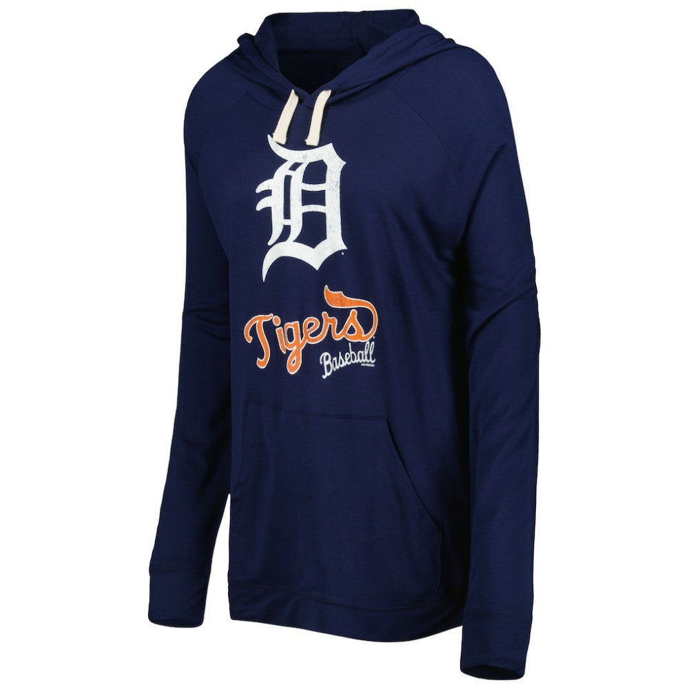 Navy Detroit Tigers Touch Women's Pre-Game Raglan Pullover Hoodie