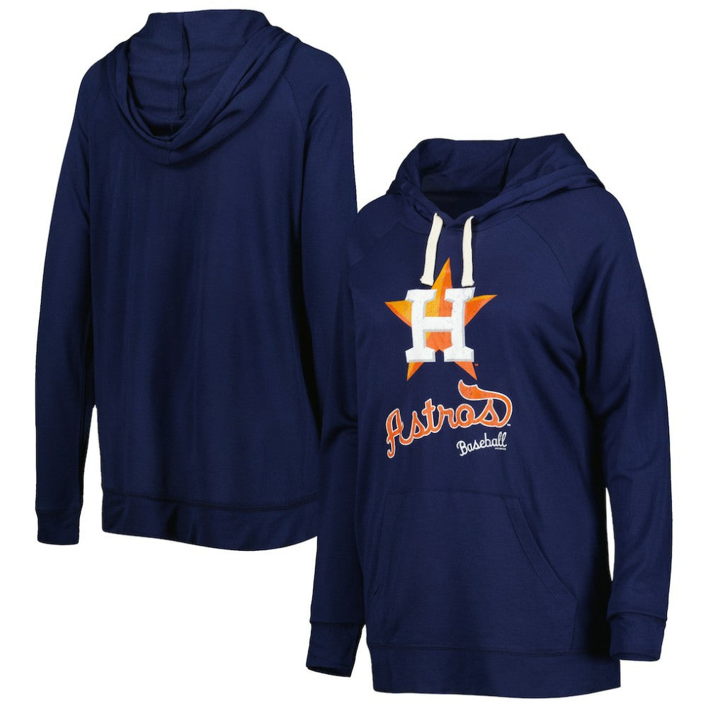 Navy Houston Astros Touch Women's Pre-Game Raglan Pullover Hoodie