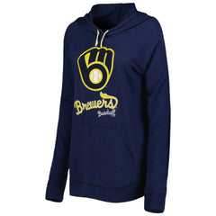 Navy Milwaukee Brewers Touch Women's Pre-Game Raglan Pullover Hoodie