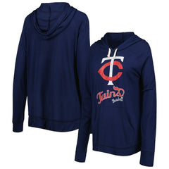 Navy Minnesota Twins Touch Women's Pre-Game Raglan Pullover Hoodie