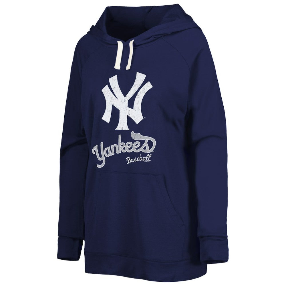 Navy New York Yankees Touch Women's Pre-Game Raglan Pullover Hoodie