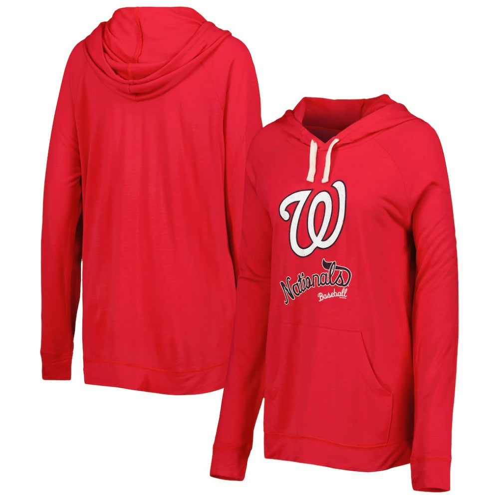 Red Washington Nationals Touch Women's Pre-Game Raglan Pullover Hoodie