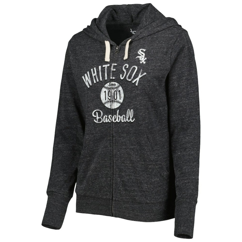 Black Chicago White Sox Touch Women's Training Camp Tri-Blend Lightweight Full-Zip Hoodie