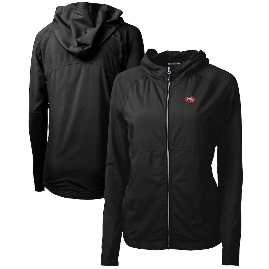 Cutter & Buck Women's Throwback Logo Adapt Eco Knit Hybrid Recycled Full-Zip Hoodie - San Francisco 49ers Hoodies