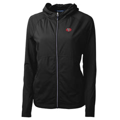 Cutter & Buck Women's Throwback Logo Adapt Eco Knit Hybrid Recycled Full-Zip Hoodie - San Francisco 49ers Hoodies
