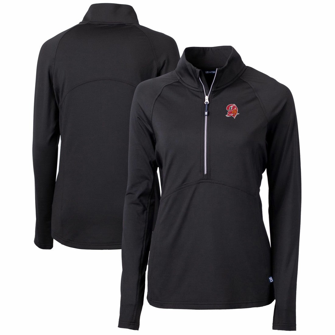 Cutter & Buck Women's Throwback Logo Adapt Eco Knit Stretch Recycled Half-Zip Pullover Top - Tampa Bay Buccaneers Pullover