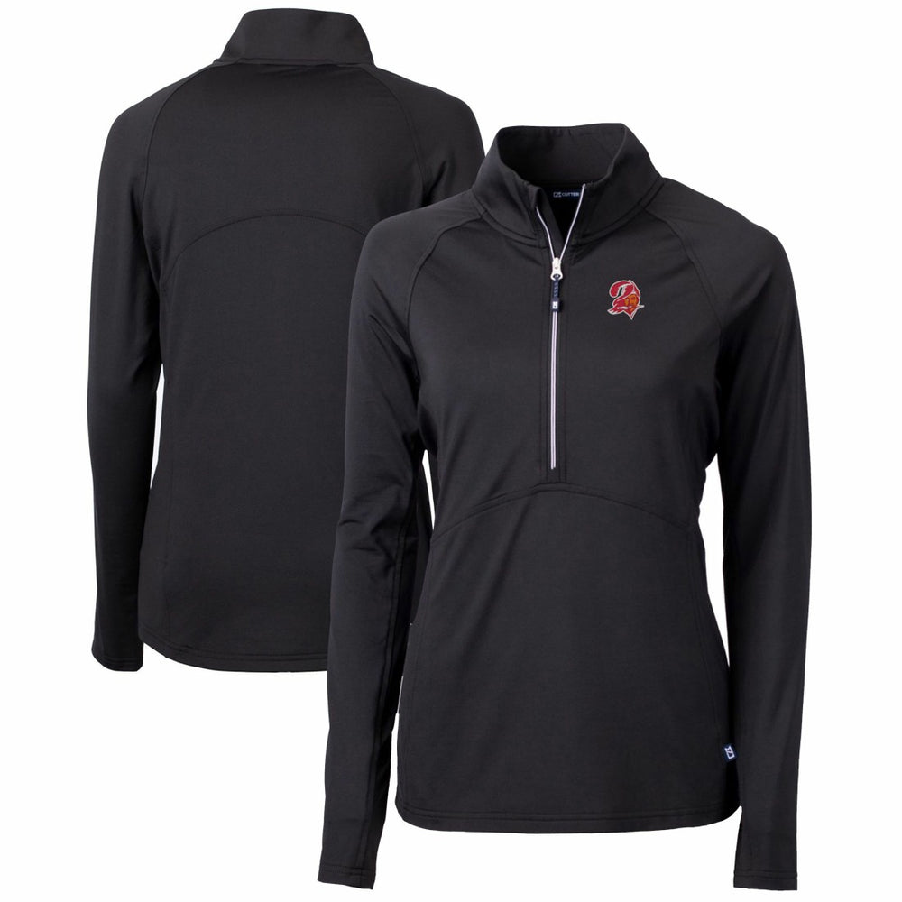 Cutter & Buck Women's Throwback Logo Adapt Eco Knit Stretch Recycled Half-Zip Pullover Top - Tampa Bay Buccaneers Pullover