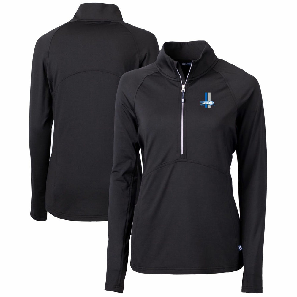 Cutter & Buck Women's Throwback Logo Adapt Eco Knit Stretch Recycled Half-Zip Pullover Top - Detroit Lions Pullover
