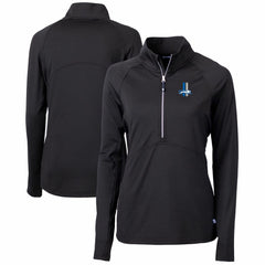 Cutter & Buck Women's Throwback Logo Adapt Eco Knit Stretch Recycled Half-Zip Pullover Top - Detroit Lions Pullover