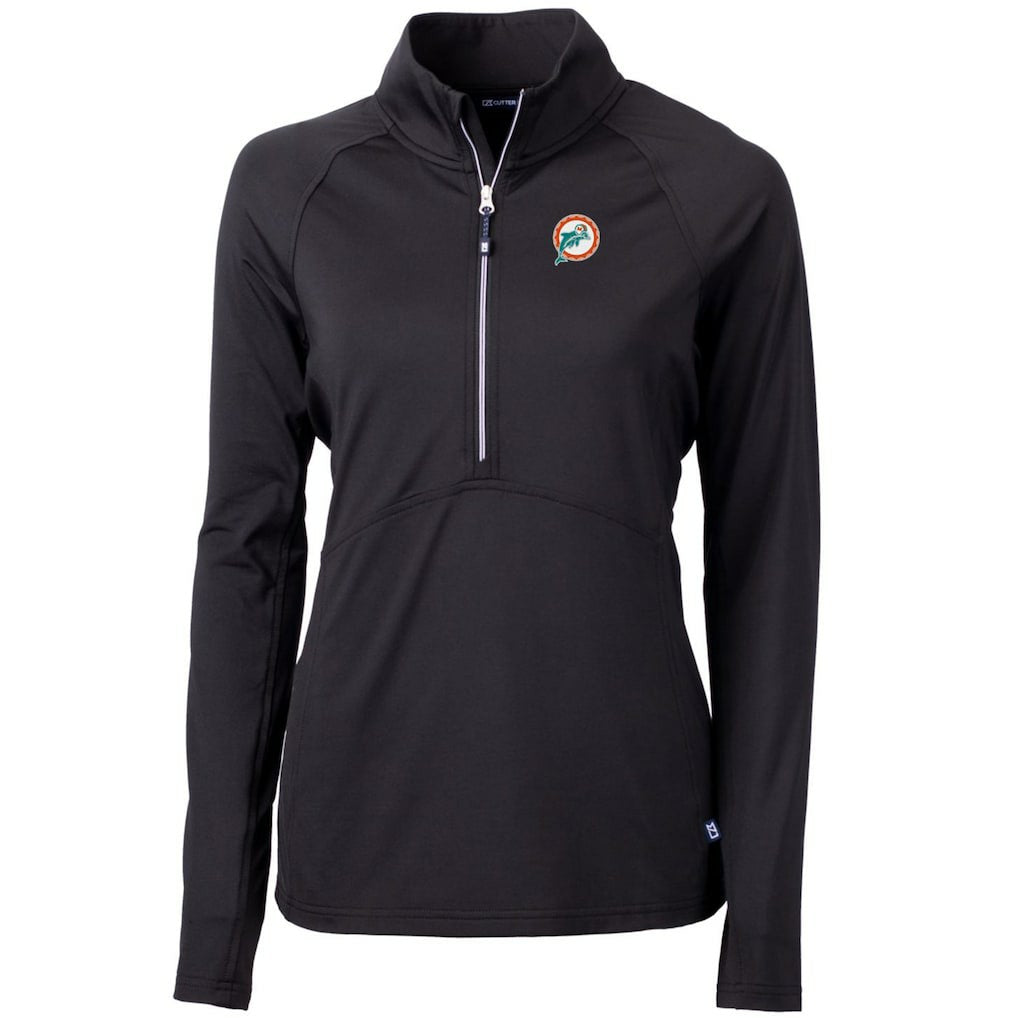 Cutter & Buck Women's Throwback Logo Adapt Eco Knit Stretch Recycled Half-Zip Pullover Top - Miami Dolphins Pullover