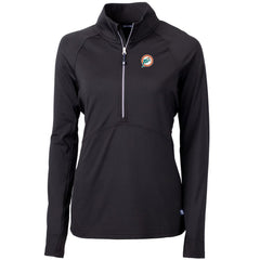 Cutter & Buck Women's Throwback Logo Adapt Eco Knit Stretch Recycled Half-Zip Pullover Top - Miami Dolphins Pullover