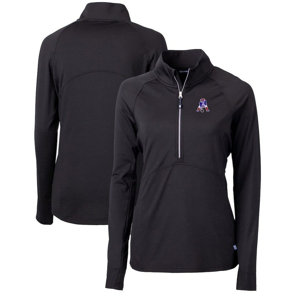 Cutter & Buck Women's Throwback Logo Adapt Eco Knit Stretch Recycled Half-Zip Pullover Top - New England Patriots Pullover