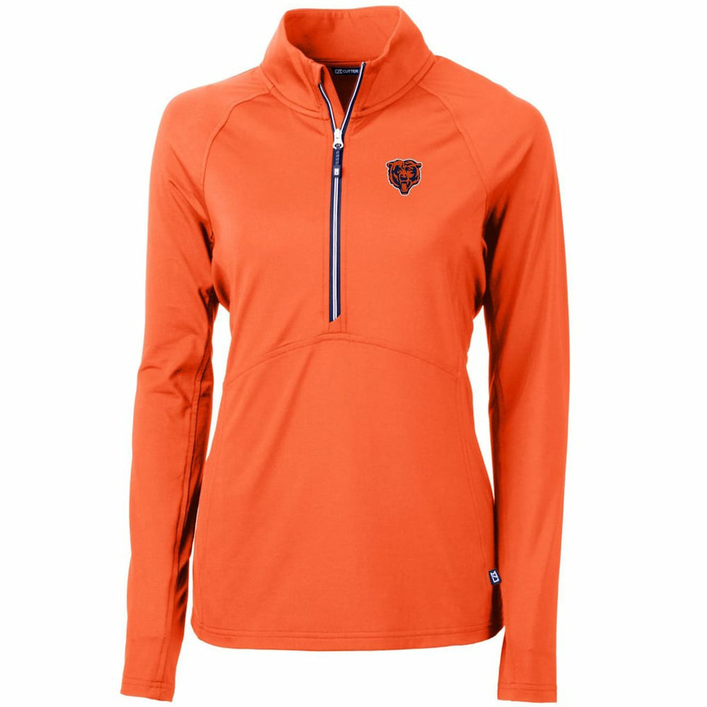 Cutter & Buck Women's Throwback Logo Adapt Eco Knit Stretch Recycled Half-Zip Pullover Top - Chicago Bears Pullover