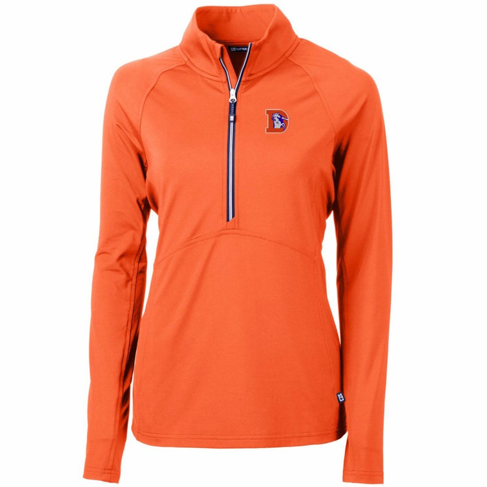 Cutter & Buck Women's Throwback Logo Adapt Eco Knit Stretch Recycled Half-Zip Pullover Top - Denver Broncos Pullover