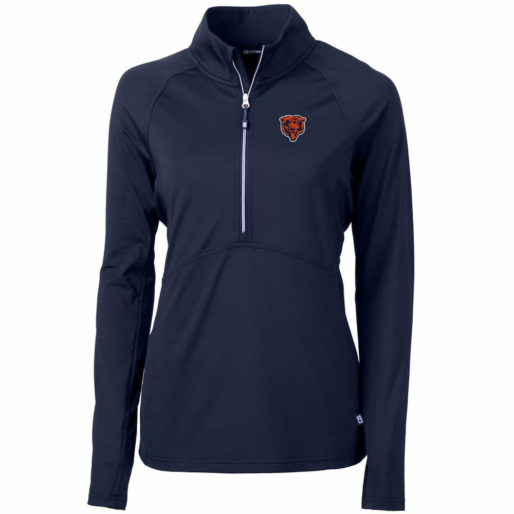 Cutter & Buck Women's Throwback Logo Adapt Eco Knit Stretch Recycled Half-Zip Pullover Top - Chicago Bears Pullover