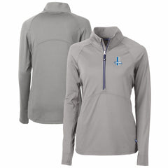 Cutter & Buck Women's Throwback Logo Adapt Eco Knit Stretch Recycled Half-Zip Pullover Top - Detroit Lions Pullover