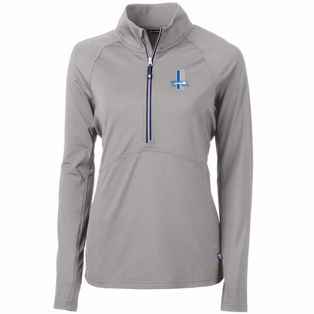 Cutter & Buck Women's Throwback Logo Adapt Eco Knit Stretch Recycled Half-Zip Pullover Top - Detroit Lions Pullover