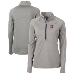 Cutter & Buck Women's Throwback Logo Adapt Eco Knit Stretch Recycled Half-Zip Pullover Top - Denver Broncos Pullover