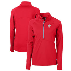 Cutter & Buck Women's Throwback Logo Adapt Eco Knit Stretch Recycled Half-Zip Pullover Top - Buffalo Bills Pullover