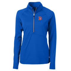 Cutter & Buck Women's Throwback Logo Adapt Eco Knit Stretch Recycled Half-Zip Pullover Top - Denver Broncos Pullover