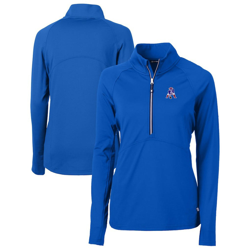 Cutter & Buck Women's Throwback Logo Adapt Eco Knit Stretch Recycled Half-Zip Pullover Top - New England Patriots Pullover