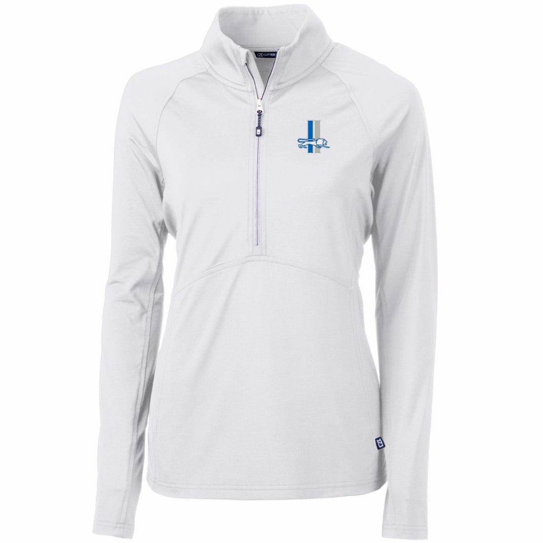 Cutter & Buck Women's Throwback Logo Adapt Eco Knit Stretch Recycled Half-Zip Pullover Top - Detroit Lions Pullover