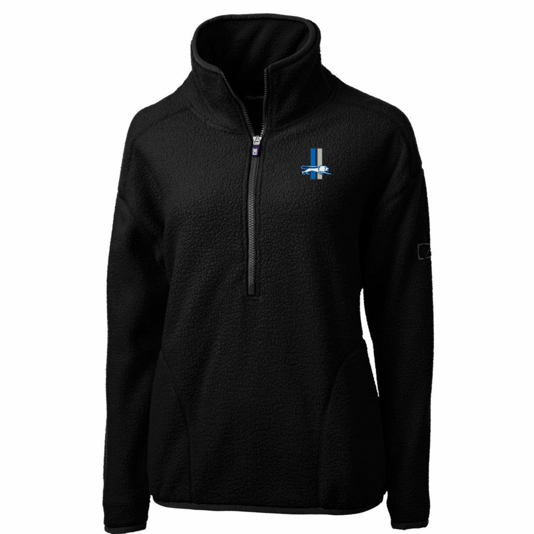 Cutter & Buck Women's Throwback Logo Cascade Eco Sherpa Fleece Half-Zip Pullover Jacket - Detroit Lions Pullover