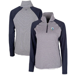 Cutter & Buck Women's Throwback Logo Forge Tonal Stripe Stretch Half-Zip Pullover Top - Los Angeles Chargers Pullover