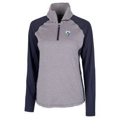 Cutter & Buck Women's Throwback Logo Forge Tonal Stripe Stretch Half-Zip Pullover Top - Los Angeles Chargers Pullover