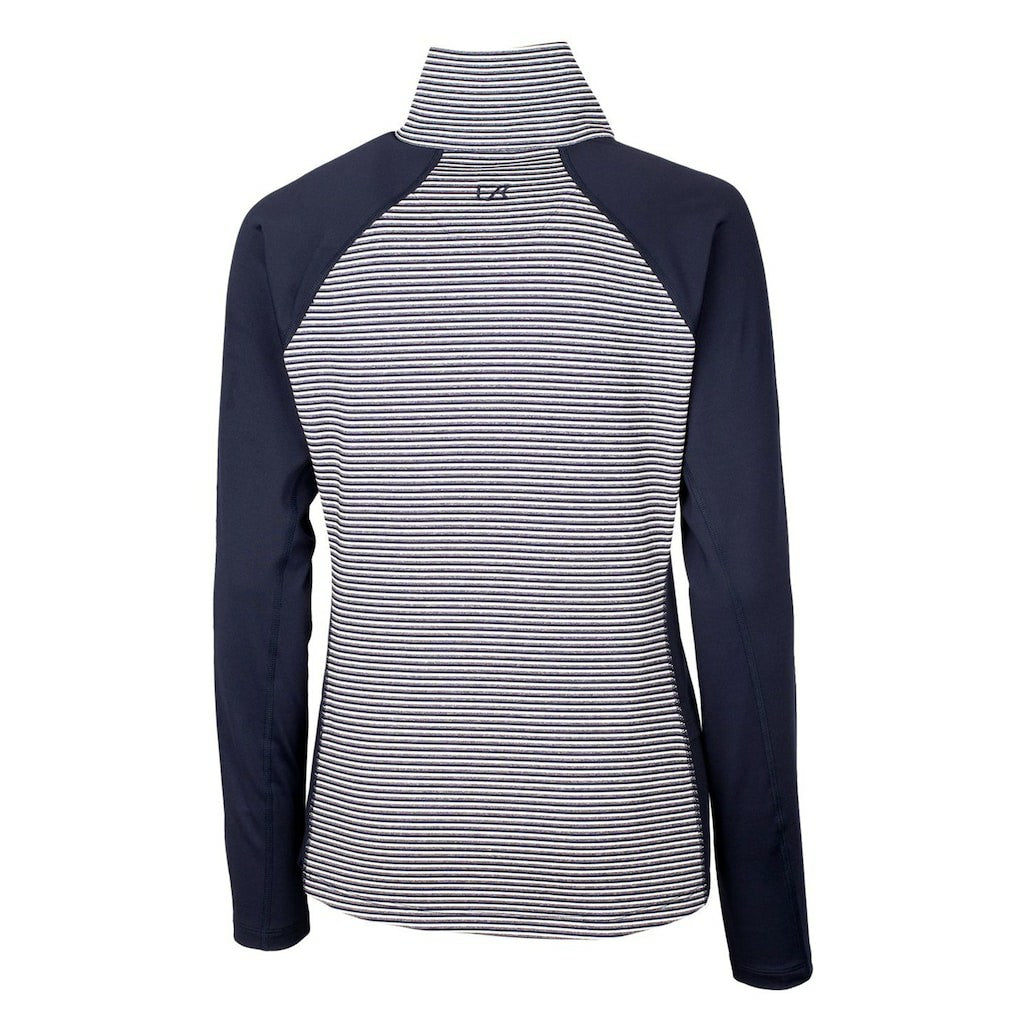 Cutter & Buck Women's Throwback Logo Forge Tonal Stripe Stretch Half-Zip Pullover Top - Los Angeles Chargers Pullover