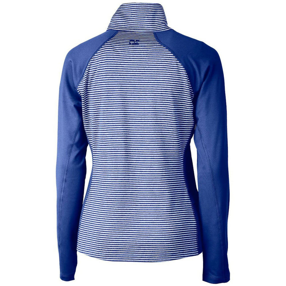 Cutter & Buck Women's Throwback Logo Forge Tonal Stripe Stretch Half-Zip Pullover Top - Seattle Seahawks Pullover