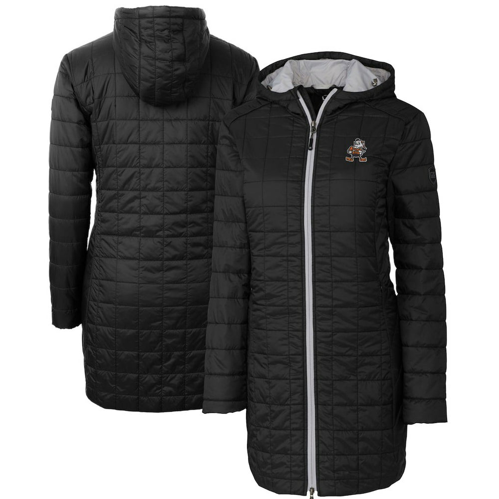 Cutter & Buck Women's Throwback Logo Rainier Primaloft Eco Full-Zip Hoodie Long Coat - Cleveland Browns Hoodies
