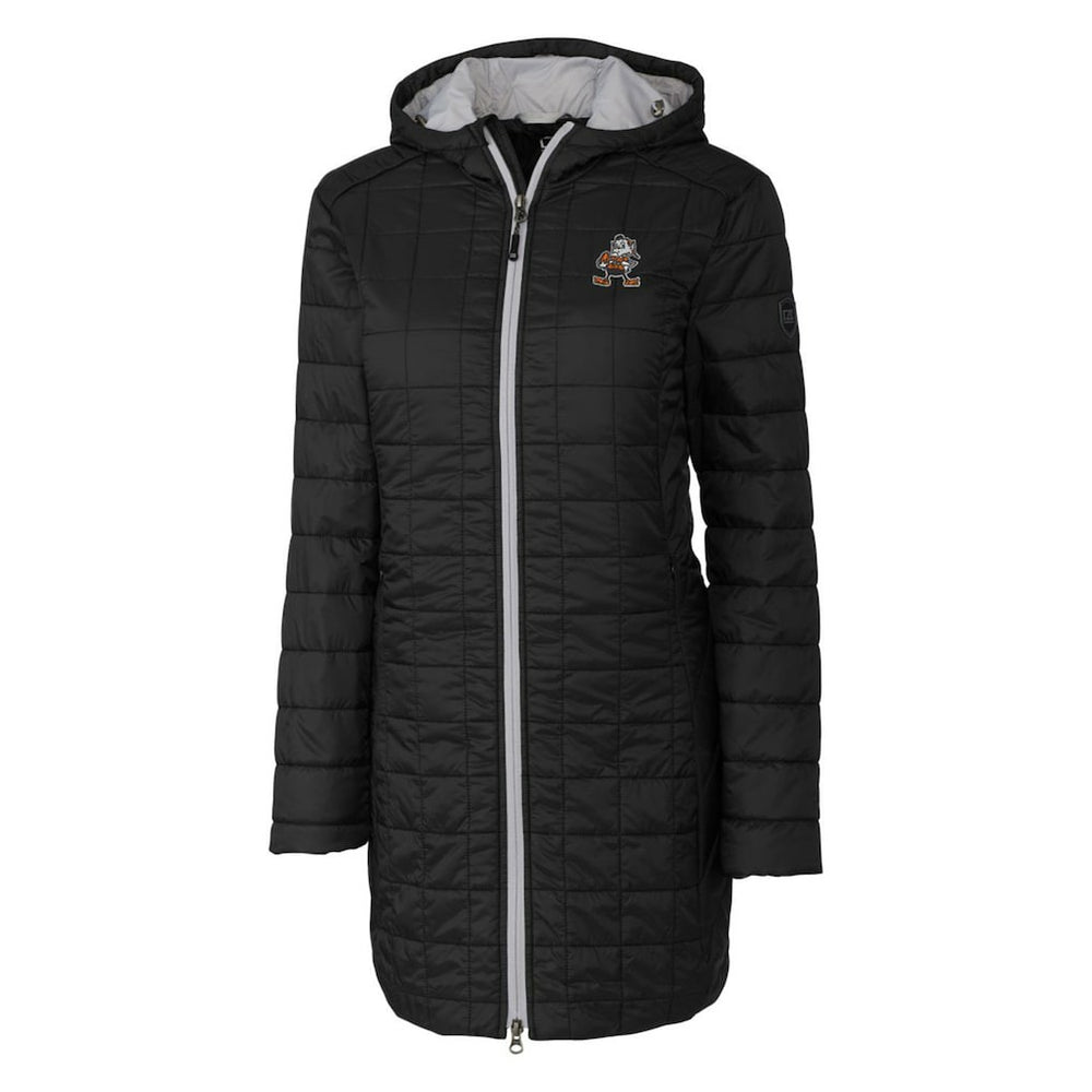Cutter & Buck Women's Throwback Logo Rainier Primaloft Eco Full-Zip Hoodie Long Coat - Cleveland Browns Hoodies