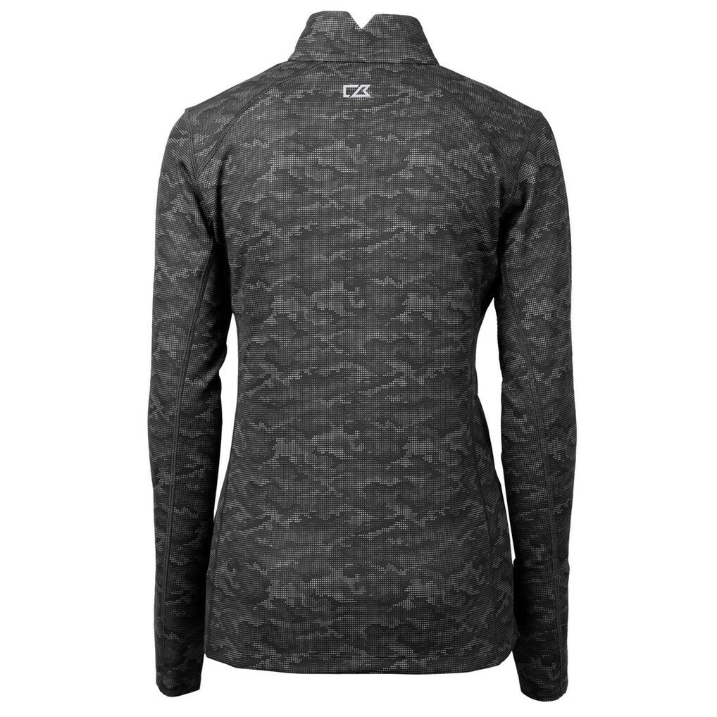Cutter & Buck Women's Throwback Logo Traverse Camo Quarter-Zip Pullover Top - New York Jets Pullover