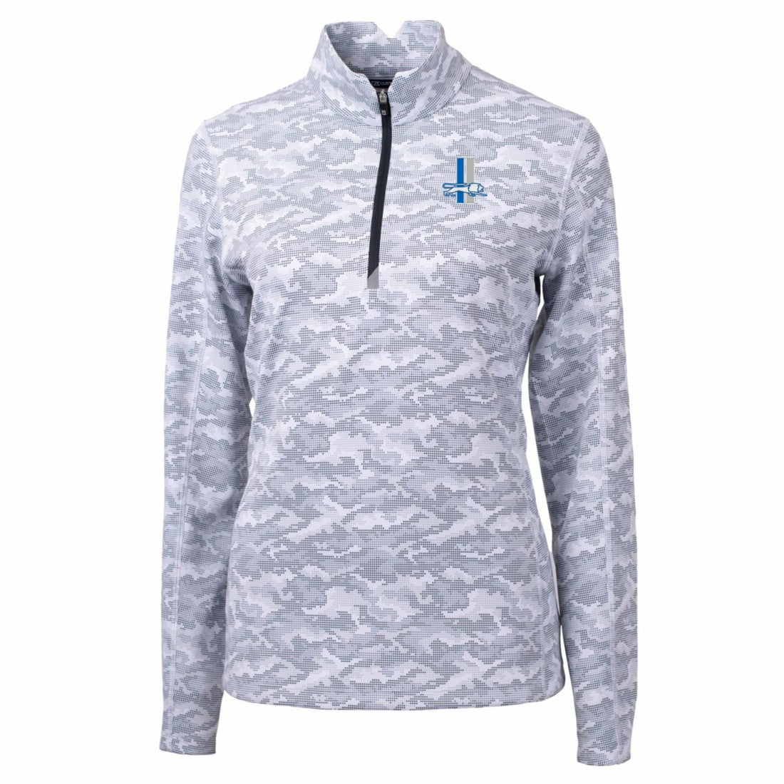 Cutter & Buck Women's Throwback Logo Traverse Camo Quarter-Zip Pullover Top - Detroit Lions Pullover