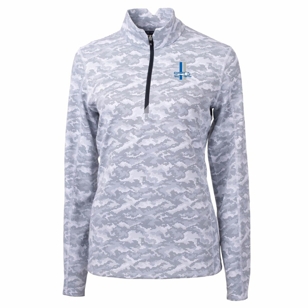 Cutter & Buck Women's Throwback Logo Traverse Camo Quarter-Zip Pullover Top - Detroit Lions Pullover