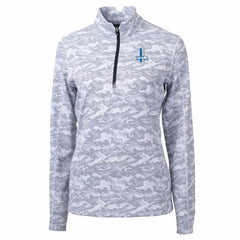 Cutter & Buck Women's Throwback Logo Traverse Camo Quarter-Zip Pullover Top - Detroit Lions Pullover