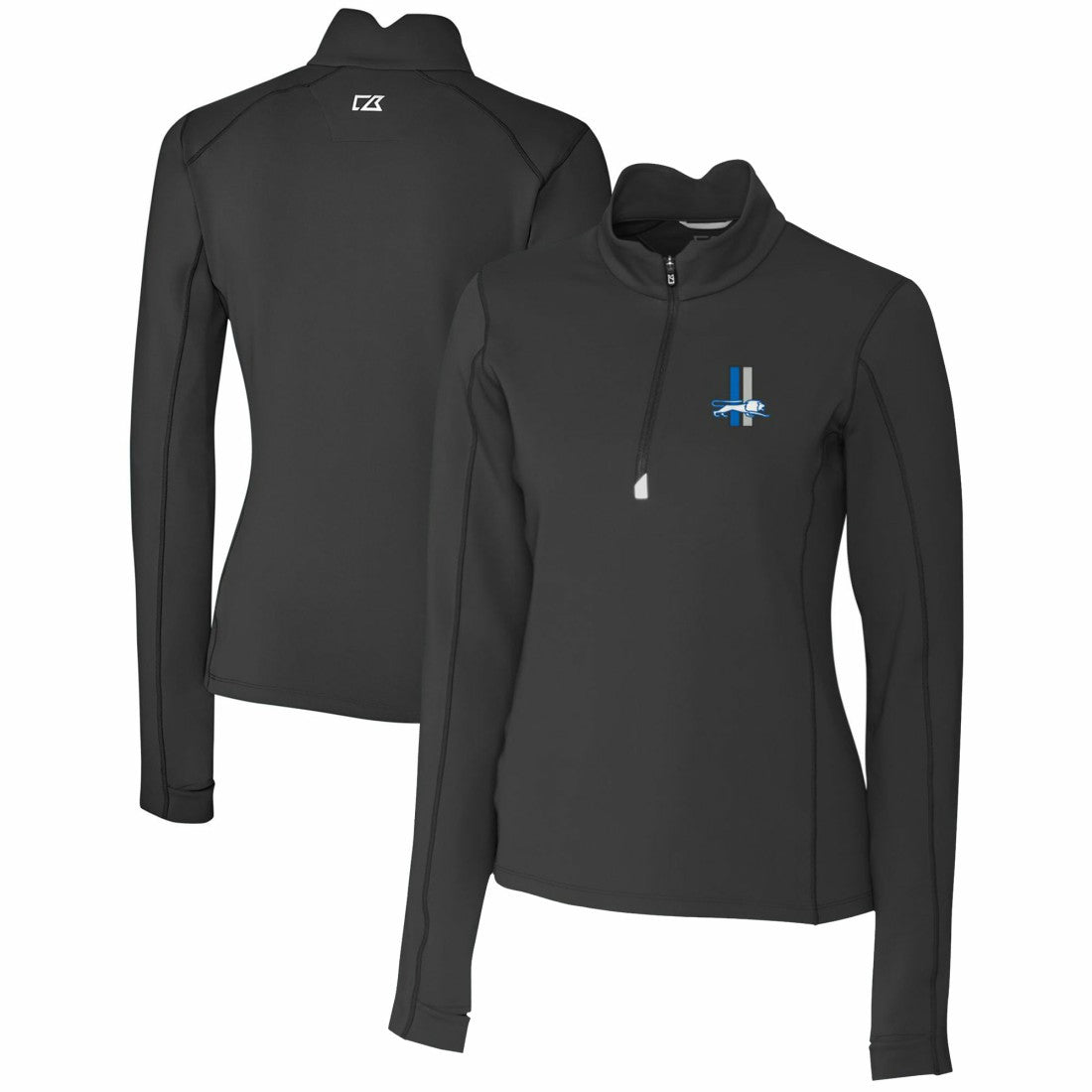 Cutter & Buck Women's Throwback Logo Traverse Stretch Quarter-Zip Pullover Top - Detroit Lions Pullover