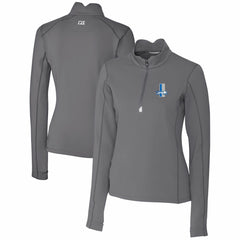 Cutter & Buck Women's Throwback Logo Traverse Stretch Quarter-Zip Pullover Top - Detroit Lions Pullover