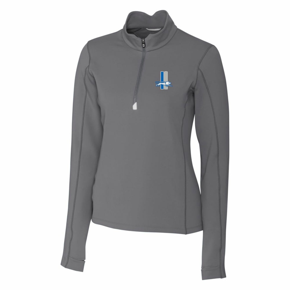 Cutter & Buck Women's Throwback Logo Traverse Stretch Quarter-Zip Pullover Top - Detroit Lions Pullover