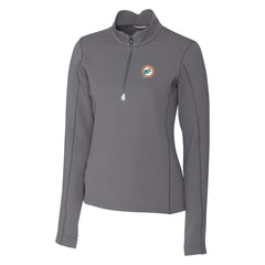 Cutter & Buck Women's Throwback Logo Traverse Stretch Quarter-Zip Pullover Top - Miami Dolphins Pullover