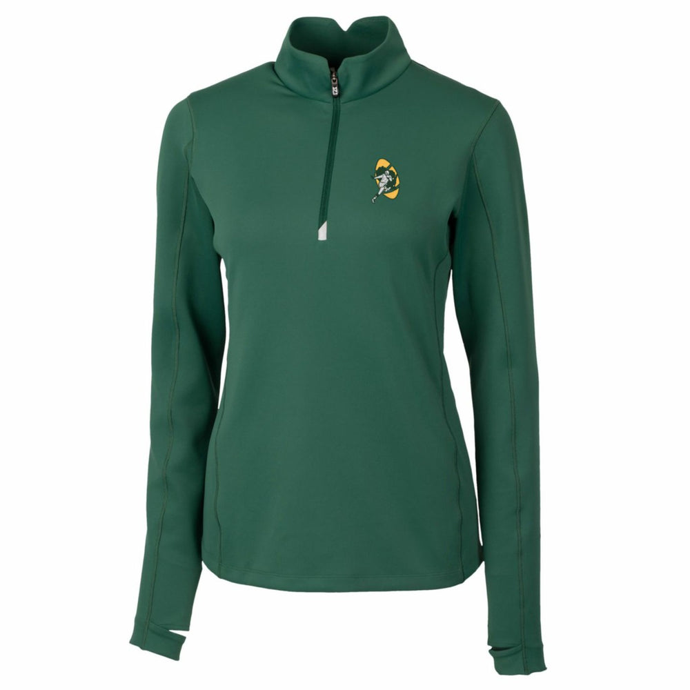 Cutter & Buck Women's Throwback Logo Traverse Stretch Quarter-Zip Pullover Top - Green Bay Packers Pullover