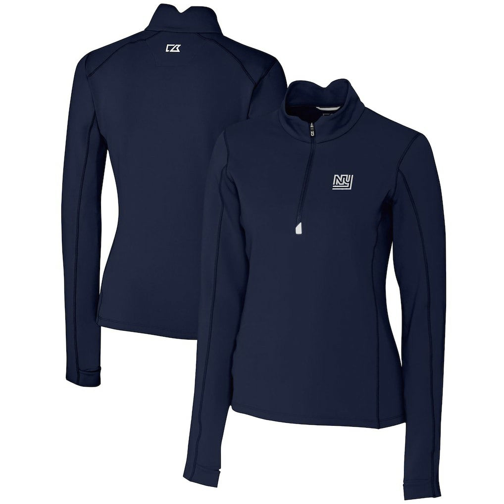 Cutter & Buck Women's Throwback Logo Traverse Stretch Quarter-Zip Pullover Top - New York Giants Pullover