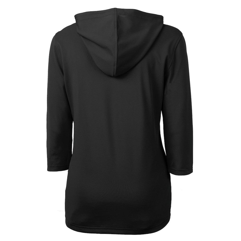 Cutter & Buck Women's Throwback Logo Virtue Eco Pique 3/4 Sleeve Half-Zip Pullover Hoodie - New York Jets Hoodies