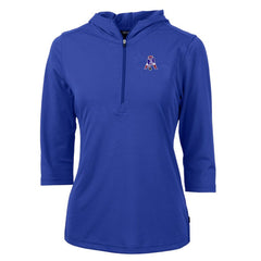 Cutter & Buck Women's Throwback Logo Virtue Eco Pique 3/4 Sleeve Half-Zip Pullover Hoodie - New England Patriots Hoodies
